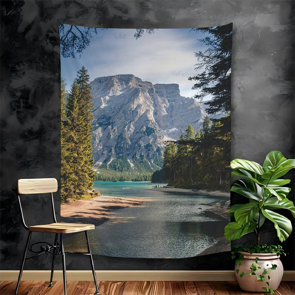 Mountain View Cartoon Tapestry Art Science Fiction Room Home Decor Art Home Decor