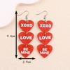 Valentine's Day Sparkly Three-piece Long Heart-shaped Letter Creative Earrings for Women