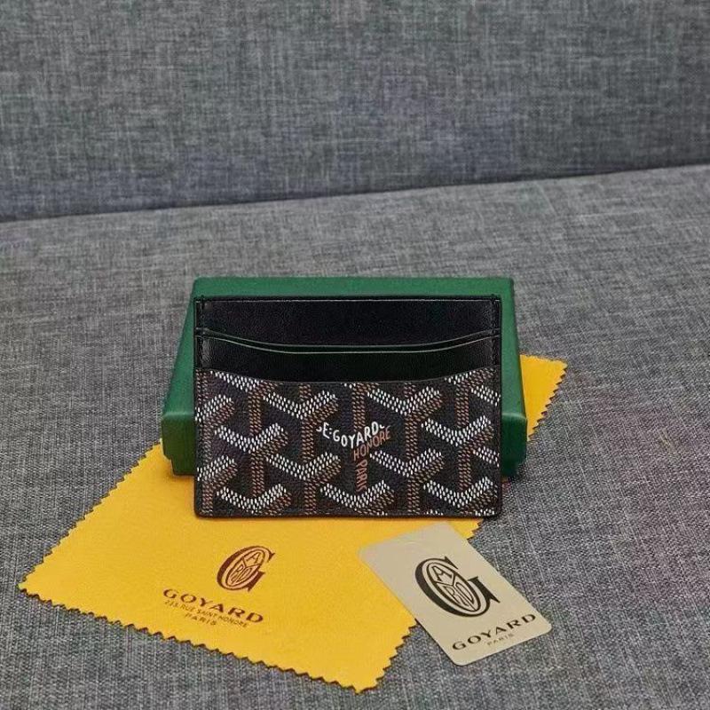 2025 Dogtooth Goyard Unisex Card and Coin Holder - Fashionable Two-Layer Cowhide Design
