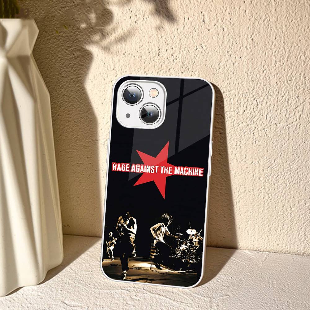 

R-Rage A-Against T-The M-Machine Band Tempered Glass For Iphone 14 13 12 11 Pro Mini XS MAX 14Plus X XS XR Cover iphone 12