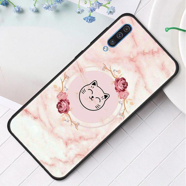Husa de telefon din silicon cu flori de marmura roz pentru Samsung Galaxy A50 A70 A10 A20e A30 A40 A20s A10s A10e A80 A90 A60 A30s