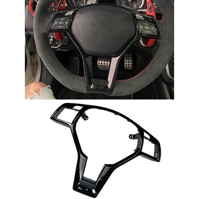 1 Pair Glossy Black Style Car Steering Wheel Panel Cover Trim 09946400139107 for Mercedes-Benz W176 W204 W212 W117 Only for AMG Style