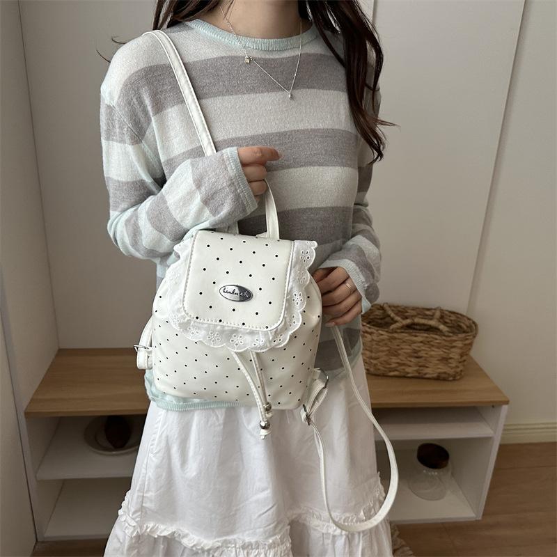 Korean Style Lace Plaid Backpack Sweet College Commuter Bag
