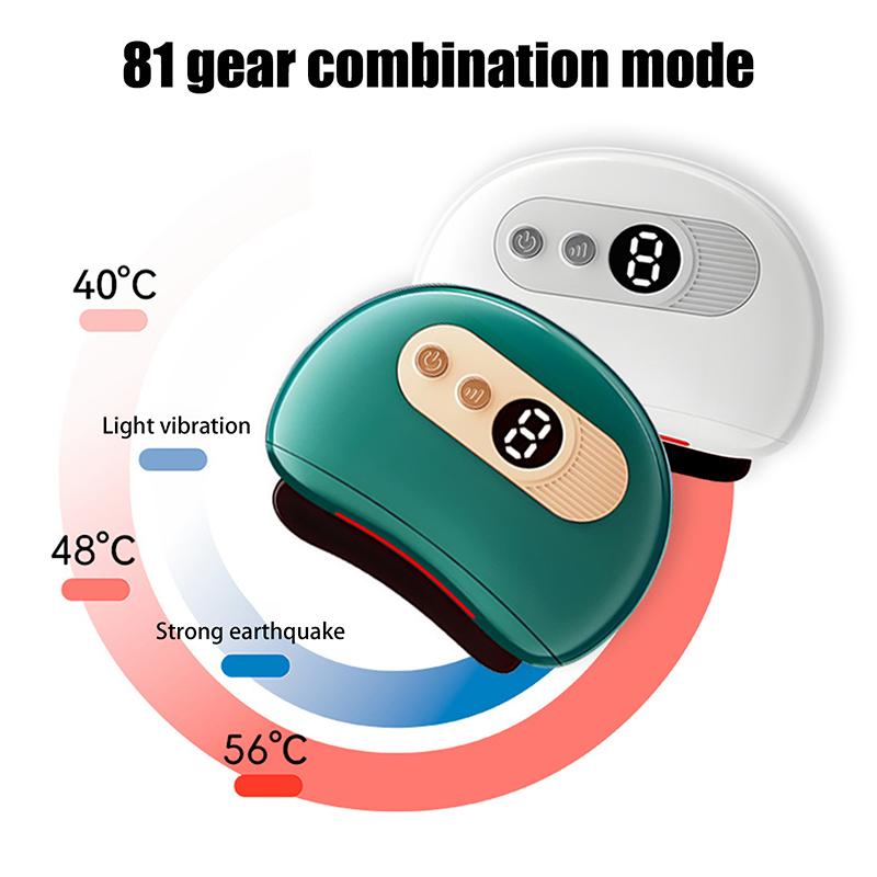 Electric GuaSha Face Body Massager Hot Black Stone Needle Heating Vibration Scraping Fat Burner Wrinkle And Puffiness Reduction