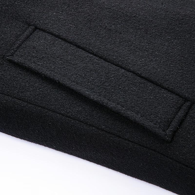 FAPAI Men's Loose Double-Breasted Wool & Silk Blend Winter Coat