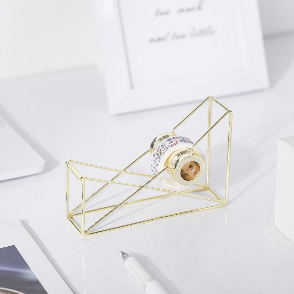 Non-slip Iron Art Tape Dispenser Rust-proof Tape Storage Organizer Manual Tape Cutter  School