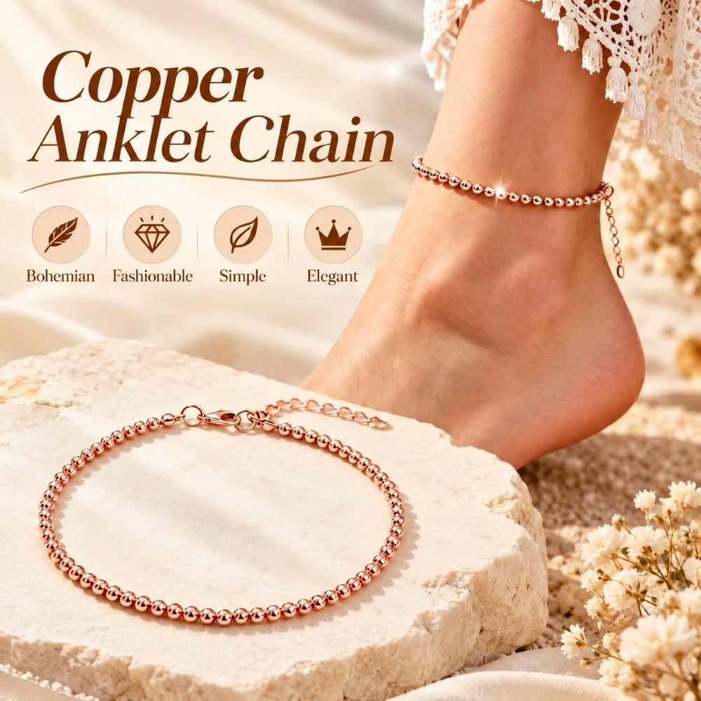 Waterproof Anklet Chain Adjustable Beaded Bracelets Statement Jewelry Ankle Bracelets Beach