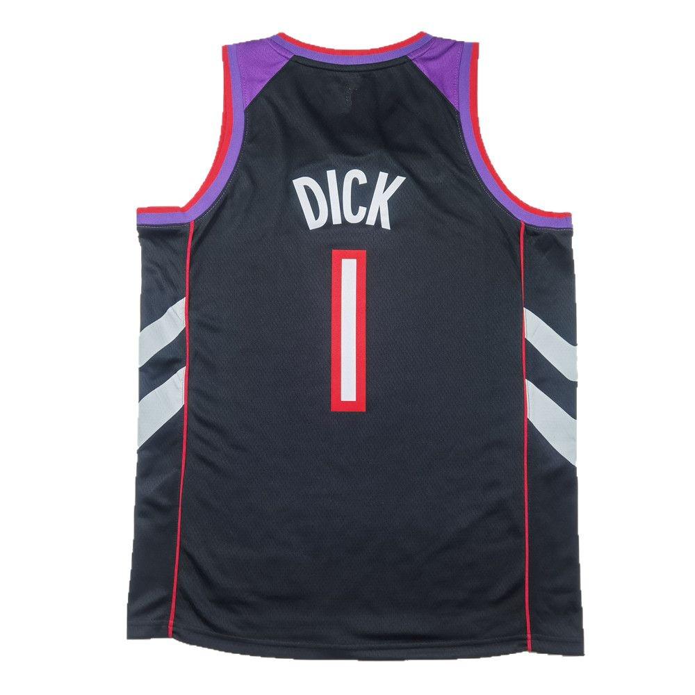 Purple Front & Black Back Raptors Jersey #1 Gradey Dick Basketball Jersey