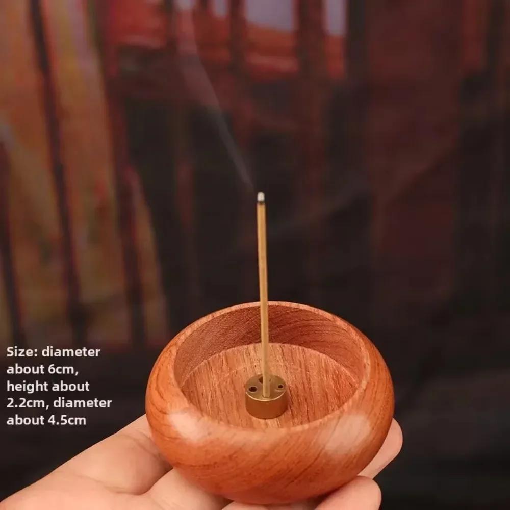 Solid Wood Incense Burner Incense Stick Holder Mini Circular Incense Stove Indoor Incense Tray Multi Hole Home Ornament Decor
