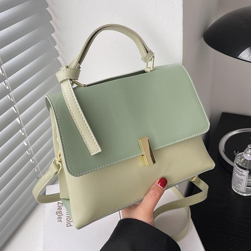 

Популярные женские сумки Новая универсальная летняя наплечная сумка-мессенджер Текстурированная портативная маленькая квадратная сумка зелёный