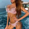 Stunning Diamond Push Up Bra Crystal Bikinis for Women Swimwear