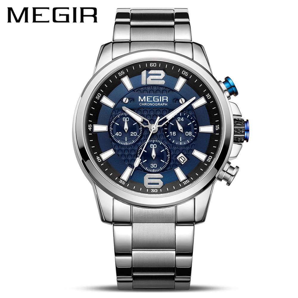 Watch Men'S Multifunctional Chronograph Steel Belt Sports Quartz Watch 2156