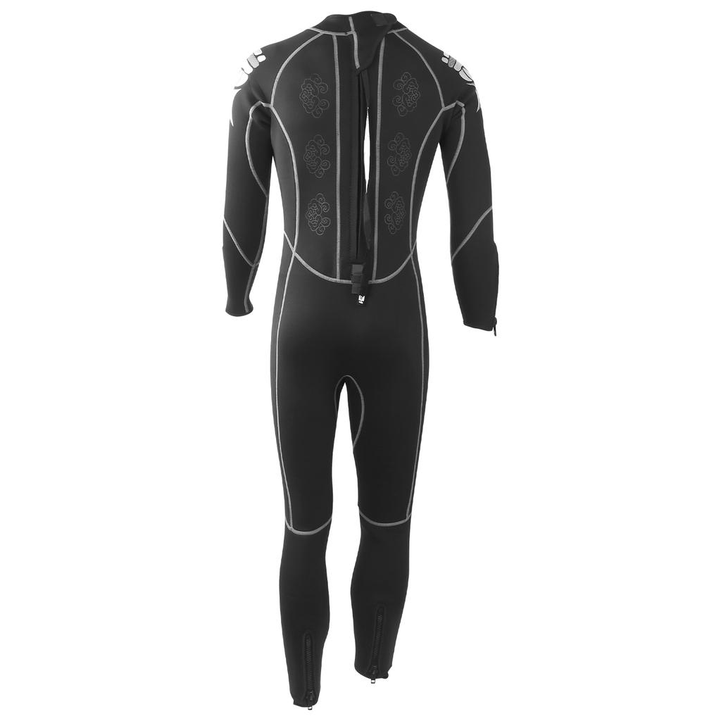 3mm Diving Suit Wetsuit Jumpsuit Long Sleeve Sunscreen Back Zipper Dragon Pattern XL Size