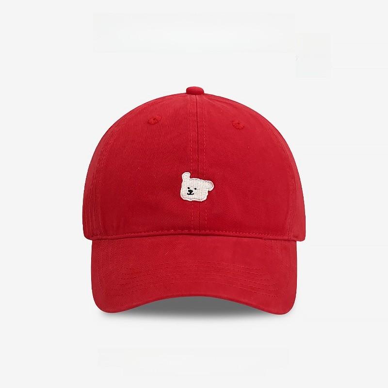 

Embroidered Dog Baseball Cap With Short Brim For Casual Spring Wear червоний