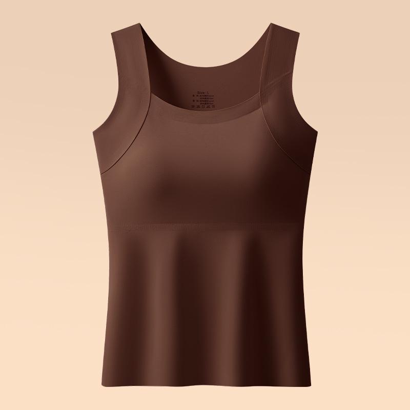

Plus Size Seamless Beauty Base Layer Vest with Fixed Cup Chest Pads 4XL (165-210 jin)