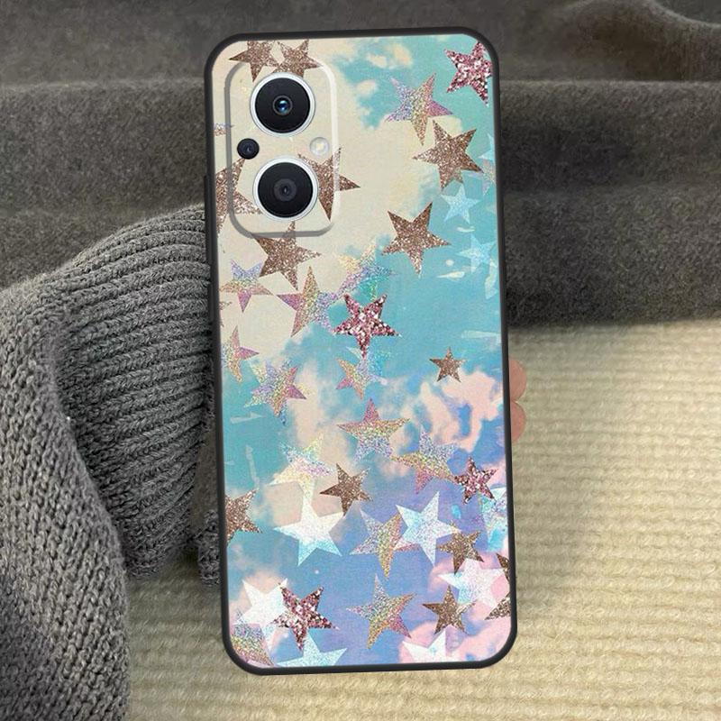 STARS HEARTS BLING GLITTER Cover For OPPO Reno 13F 12F 14F 11F 8T 7 8 10 11 12 13 14 Pro OPPO Find X5 X6 X8 X9 Pro Case