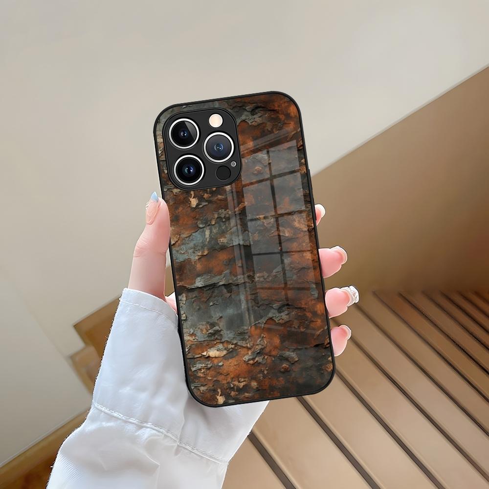 Phone Case Tempered Glass For IPhone 13 17 15 16 14 12 11 Pro Max Plus Mini XR XS SE2020 Coque Vintage Industrial Style Rusty Pa