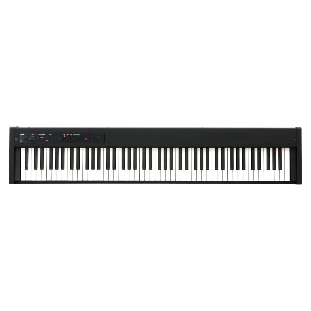KORG D1 88-Key Digital Piano for Beginners, Made in Japan RH3 Keyboard, Damper Pedal, Music Stand Included, Repeated Notes, Black