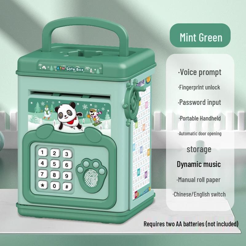 

Многофункциональная мультяшная копилка: Автоматическая прокрутка купюр, Разблокировка по отпечатку пальца, Большая вместимость, Безопасная и забавная копилка для детей