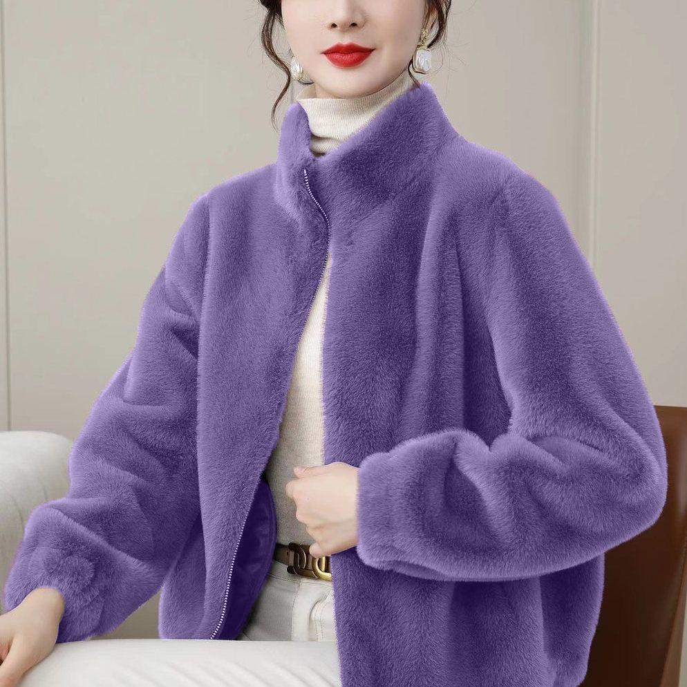 2024 Women's Versatile High-Grade Faux Mink Velvet Winter Coat, Chic Loose Fit, Plus Size Available