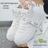 High-Top Comic Con Weiße Schuhe mit 10cm Innenhöhenerhöhung, 12cm Dicke Sohle - Trendige Koreanische Style Freizeit Sport Board Sneaker