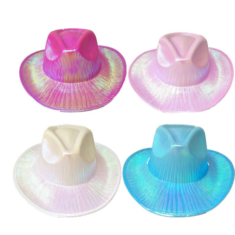Funny Party Hats Cowboy Hat for Women Cowgirl Hat Cowgirl Costume Hat Space Cowboy Holographic Rave Hat