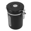Coffee Canister 1800ml 304 Stainless Steel Window Design One Way Vent with Spoon Airtight Coffee Container for Coffee