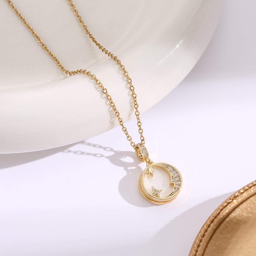 Hochwertige Damen Halskette aus Titanstahl mit vierblättrigem Kleeblatt - Nicht verblassend, vielseitige Schlüsselbeinkette