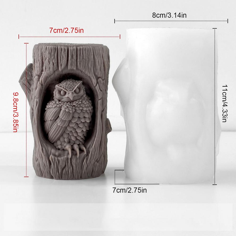 8x7x11cm Owl Candle Silicone Mold Reusable Easy Release Mould Silicone Mold for Owl Shape Candle for Concrete Clay Epoxy Resin