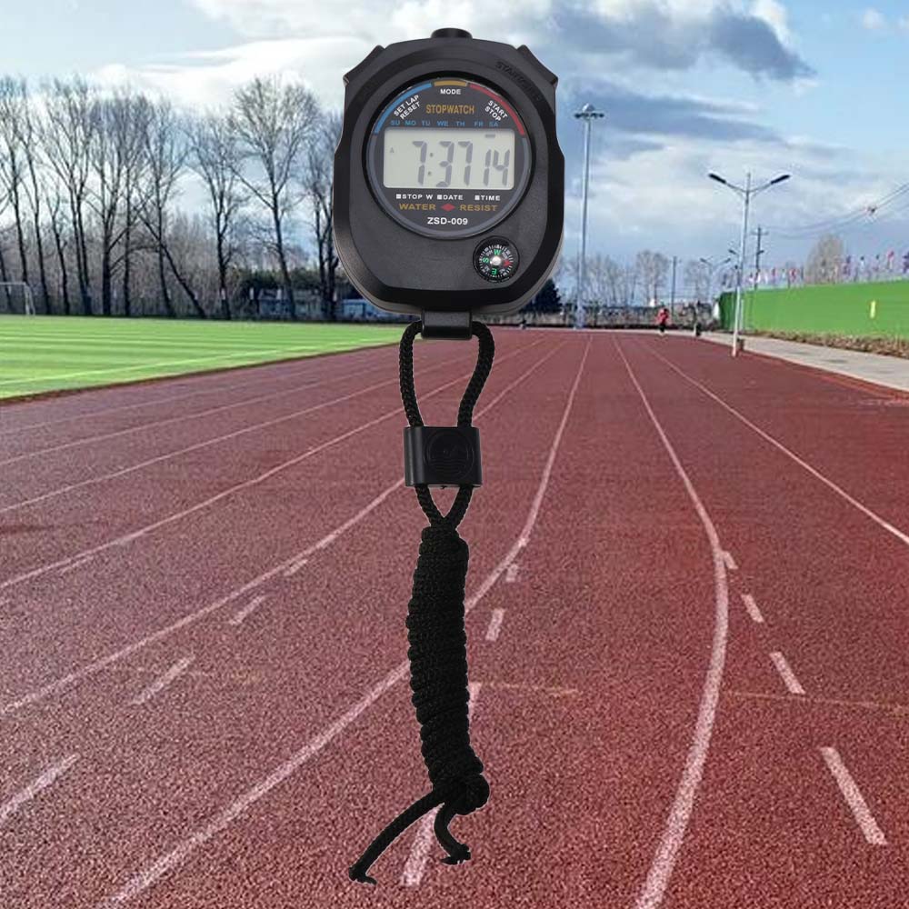 LCD Elektronischer Digitaler Stoppuhr Handheld Chronograph Timer Sport Stoppuhr Sport Training