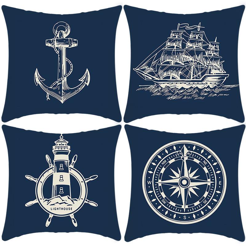 

New Pillowcase Ocean Retro Letter Print Pillow Home Sofa Cushion Cover 45 * 45Cm pillowcase
