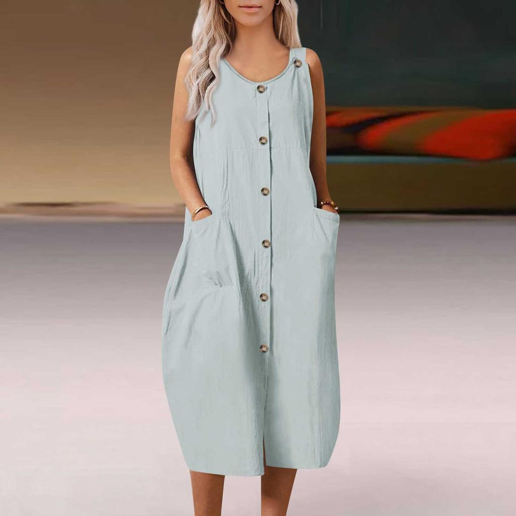 Modisches, ärmelloses, verstellbares Sling-Kleid für Damen