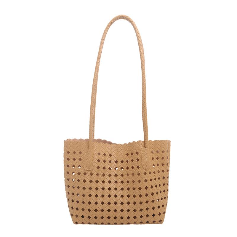 High-looking, Fashionable And Western-style Woven Vegetable Basket, Hollow Bag, Shoulder Tote Bag, Personalized Trendy Large-capacity Armpit Bag