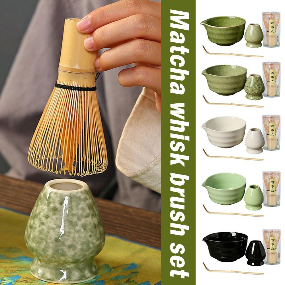 NEW High-end 4pcs/set Japanese Ceramic Matcha Gift Bowl Box Sumptuous Tools Tea Matcha Whisk Set Brush Hold And With Grinde L3E3