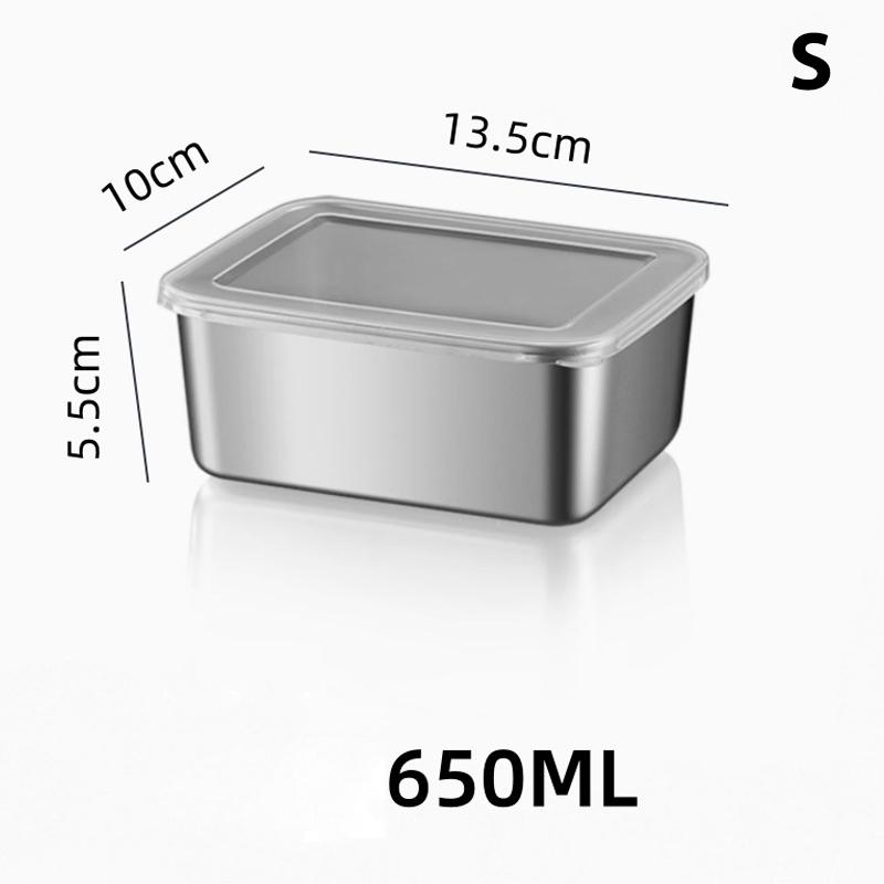 Stainless Steel Fresh-Keeping Box Equipped Vegetable Small Ingredient Box Sealed Lid Refrigerator Food Fresh-Keeping Fruit Box