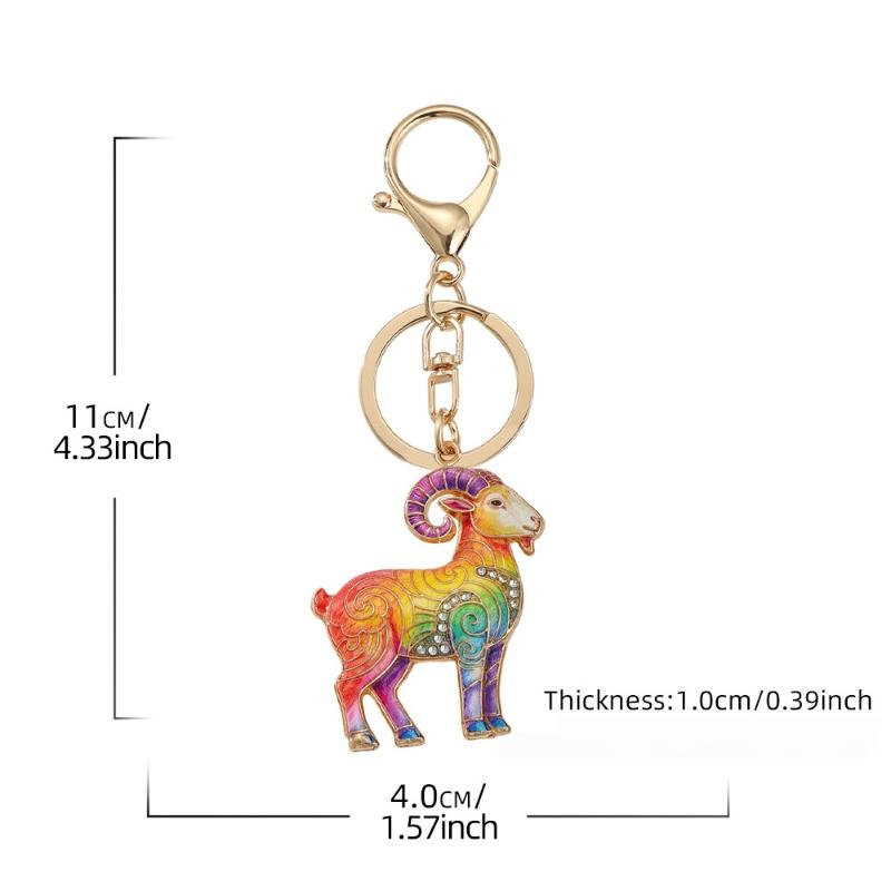 Alloy Sheep Keychain Hanging Ornament Cute Animal Goat Pendant For Goat Themed Party Decor Gifts