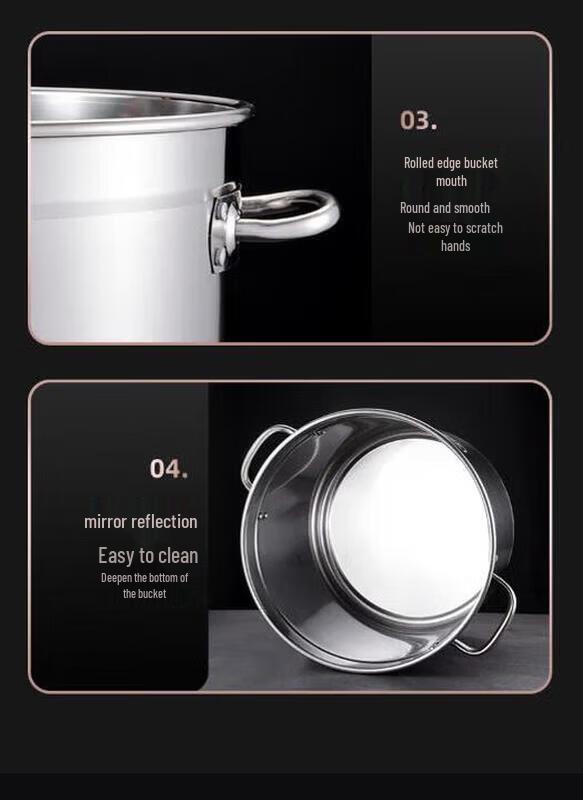 Commercial 304 Stainless Steel Multi-Purpose Stockpot with Lid, 50L