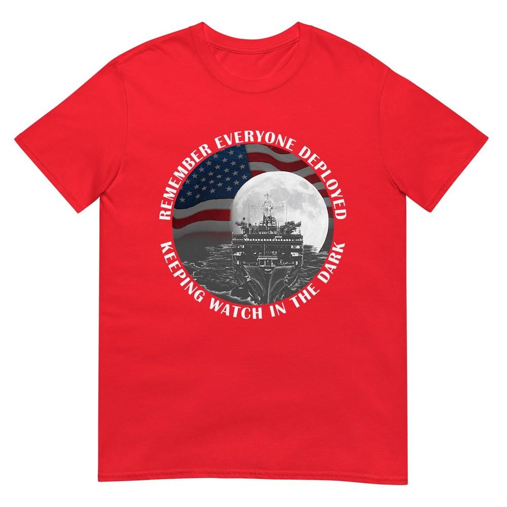 Red Friday Remember Everyone Deployed Military Ship Flag TShirt S