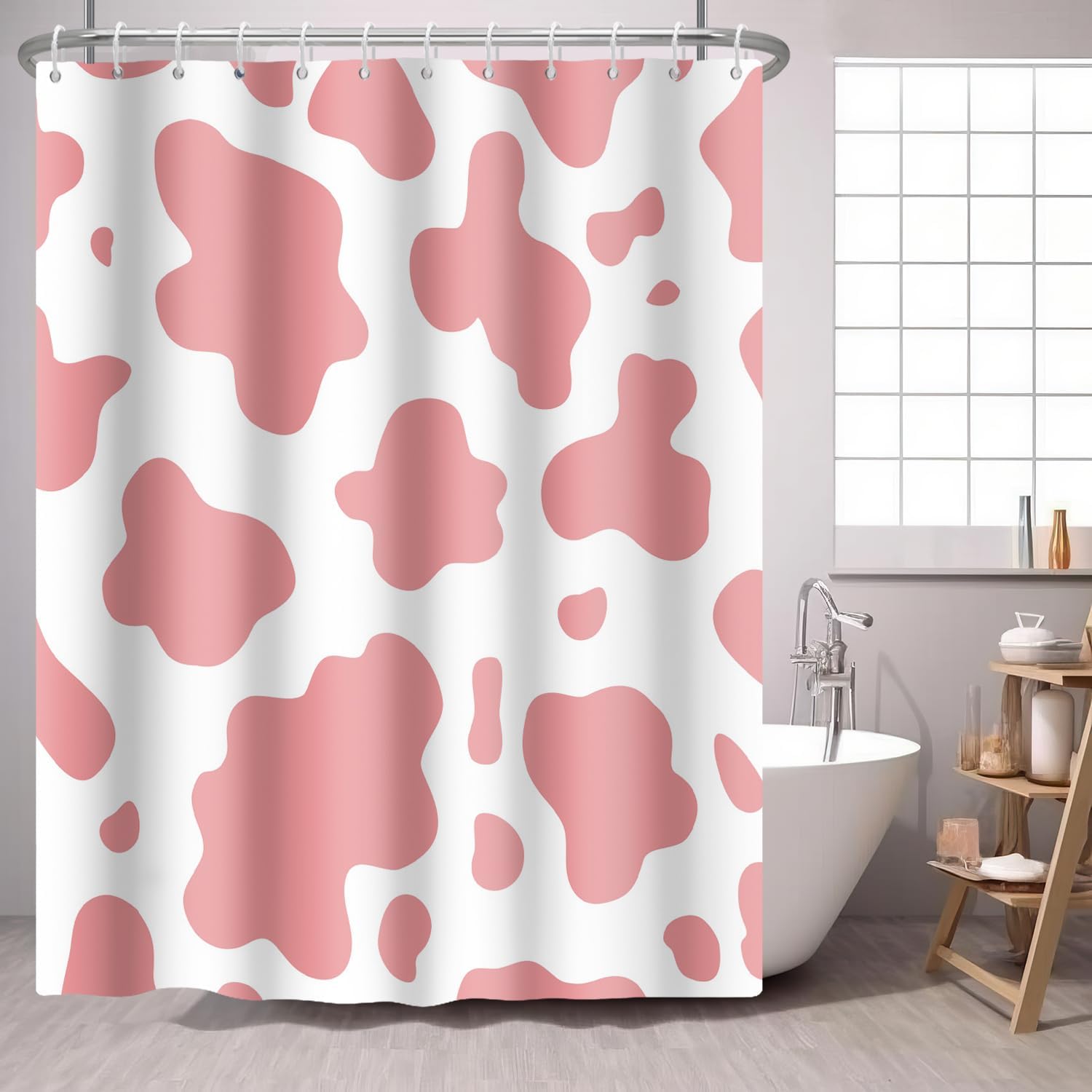 

Green Shower Curtain Abstract Modern Geometry Circles Contemporary Style Bath Curtain Bathroom Accessories W90XH180cm