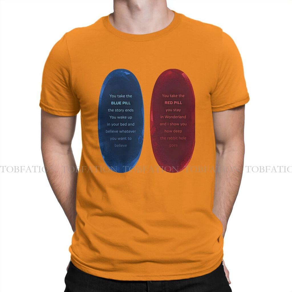 Pills Round Collar Tshirt The Matrix Movie Pure Cotton Fabric Basic T Shirt Mans Clothes Fashion Oversized