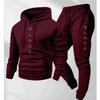 Black Retro Letter Print Men's 2-Piece Set: Hoodie Sweatshirt & Jogging Sweatpants for Winter