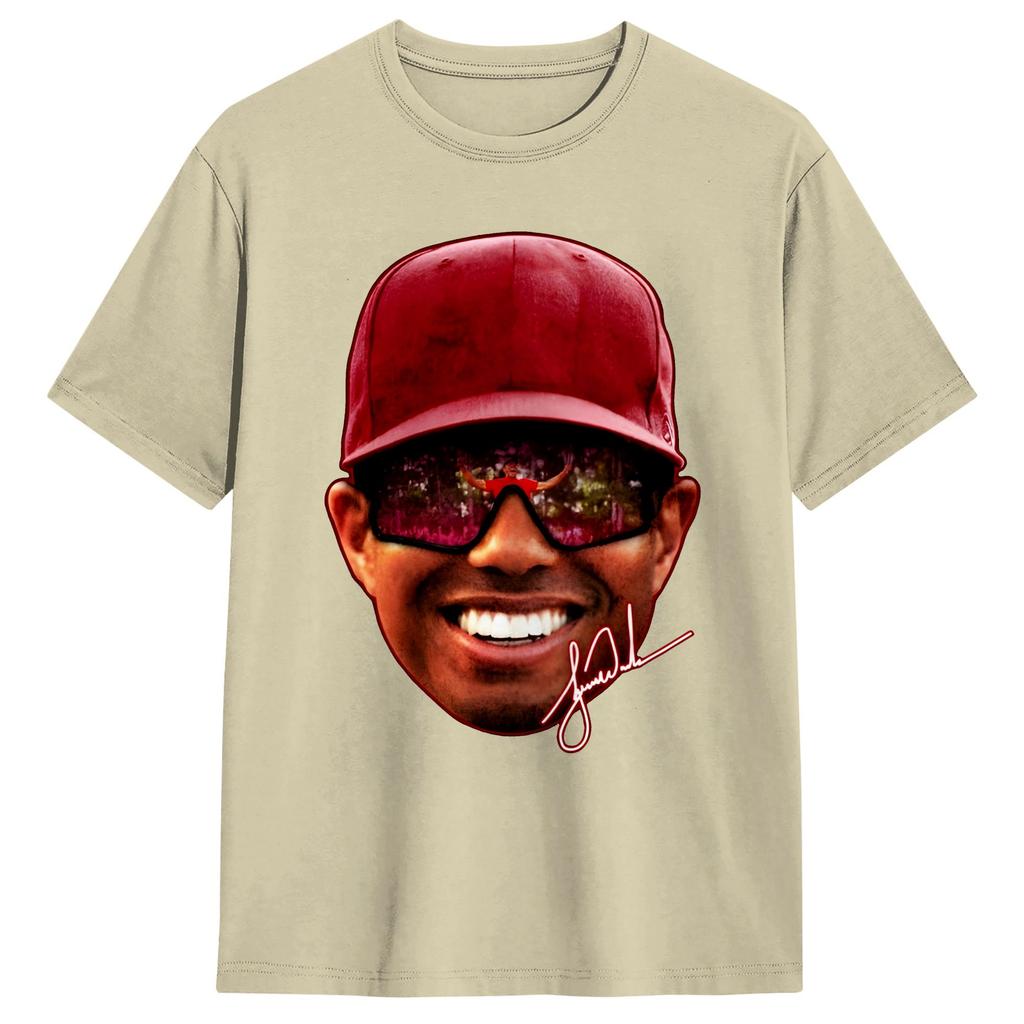 Tigers WWoods Big Face T Shirt Unisex Awesome TShirts Summer ONeck Popular Tee Shirt Custom DIY Oversized Tops
