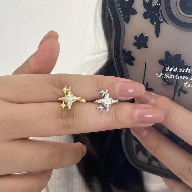 Fashion Star Ear Clip Earrings Gold Silver for Women