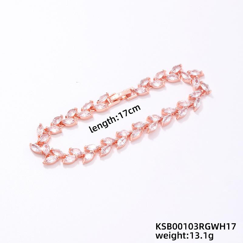 Colorful Crystal Willow Leaf Bracelet Women'S Niche Design Bracelet Bracelet Jewelry Zircon