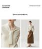 60% Cashmere V-neck Ribbon Knit Top for Women - Loose & Slimming Fit