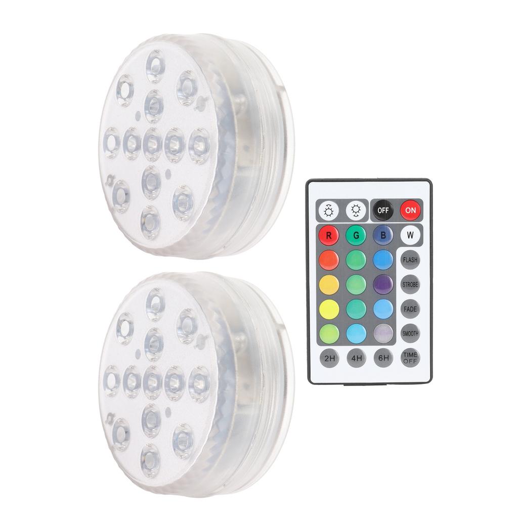 2Pcs Swimming Pool Lamp IP68 16 Colors RGB Magnet Underwater Light for Fish Tank Fountain Pond