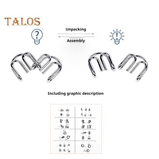 8 sztuk/zestaw Metalowy pierścień do układania łamigłówek 3D Drut Puzzle Gra Dzieci Dorośli Logika Umysł Test IQ Edukacyjny Odblokuj Blokada Zabawka Maluchy Chłopcy Dziewczęta Prezent