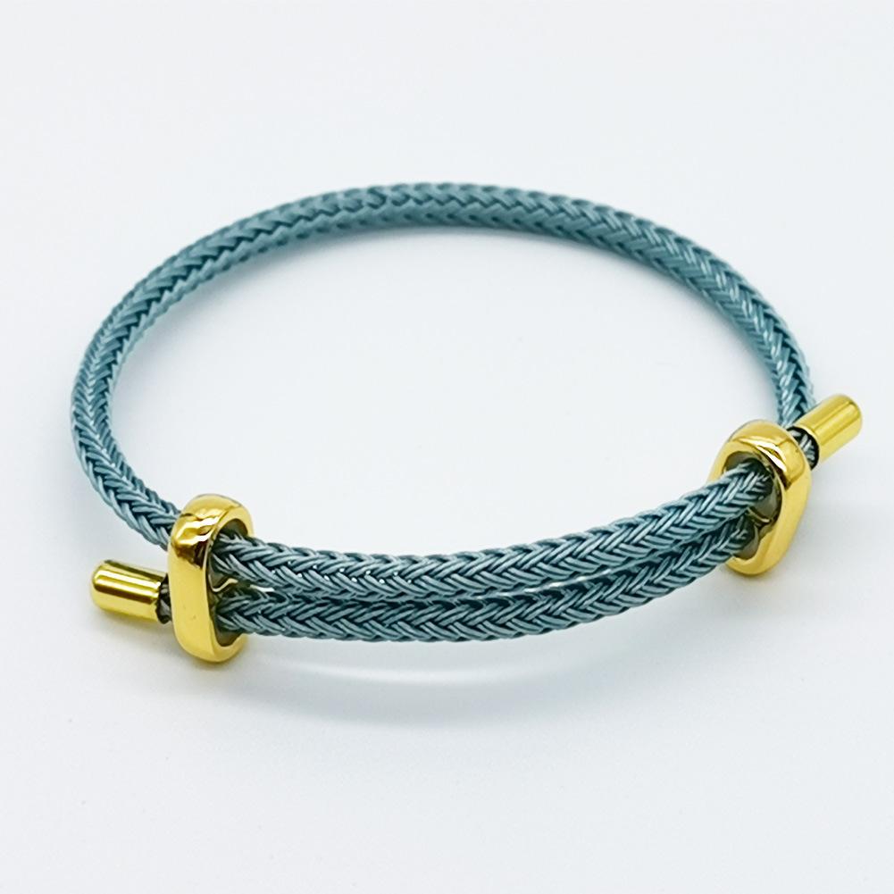 5 ks Módní dvojitý pletený náramek pro muže a ženy, nerezová ocel, nastavitelný, pár, milánský provázkový náramek, DIY šperkový doplněk