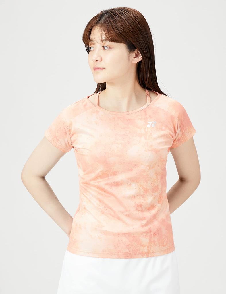 YONEX Short Sleeve Game Light Orange Small Women's Shirt, (222)