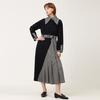 Bunderghost Puritan Collar (Cape Collar) Asymmetrical Long Dress Navy